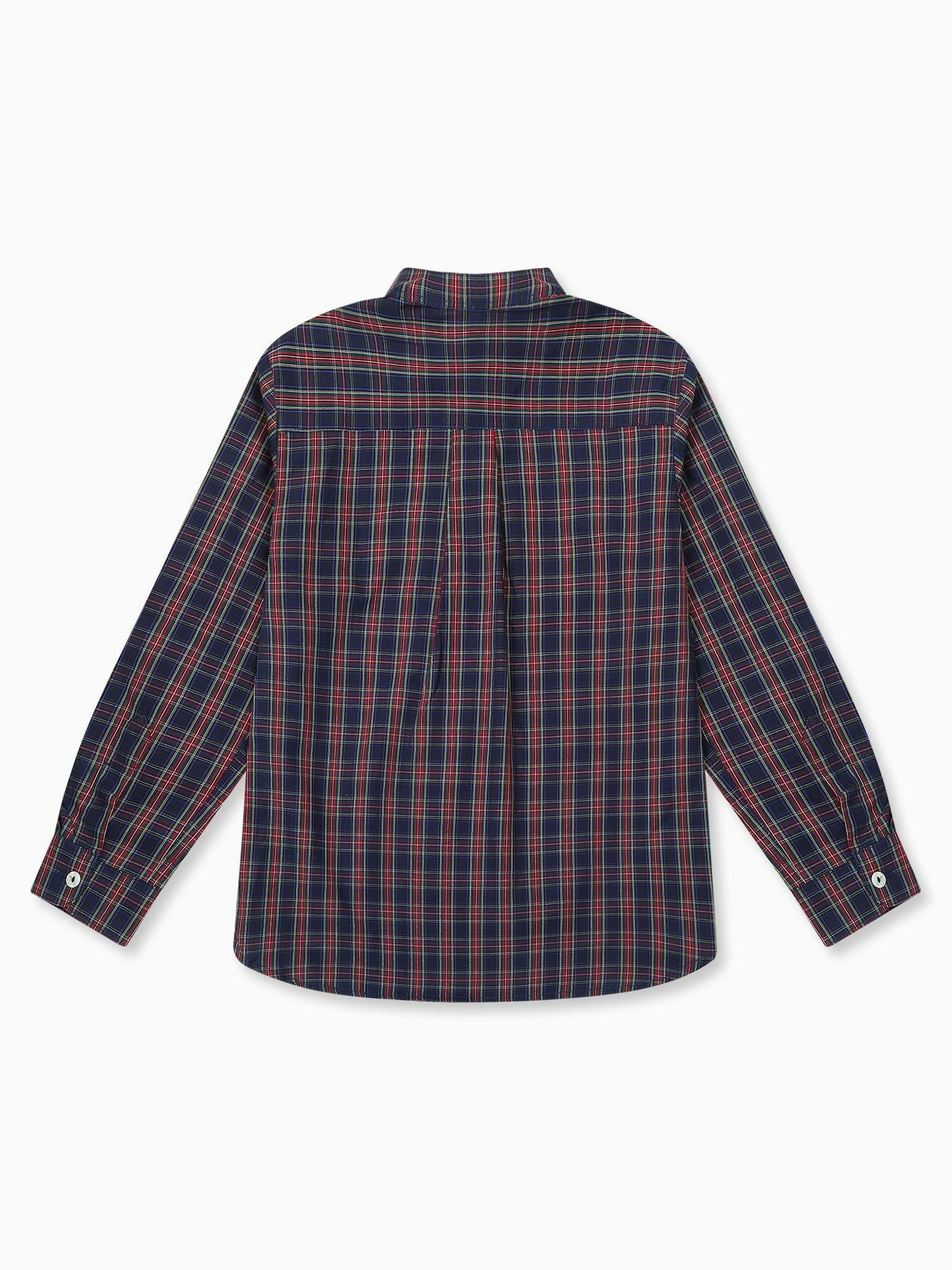 Navy Tartan Mateo Long Sleeve Boy Shirt