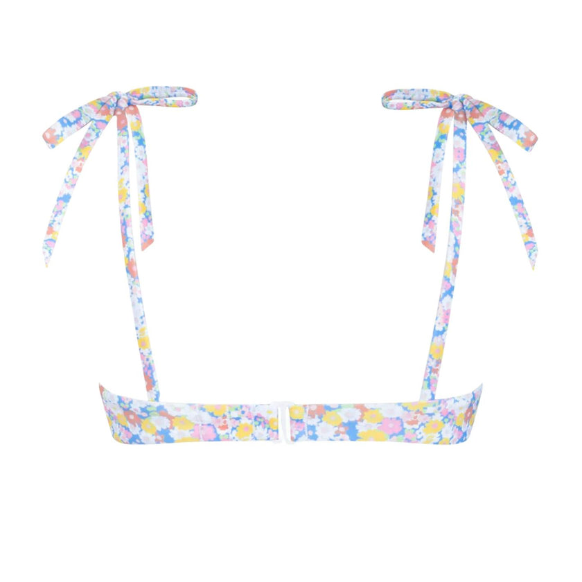 women's jasmine blossom cup bikini top with tie straps