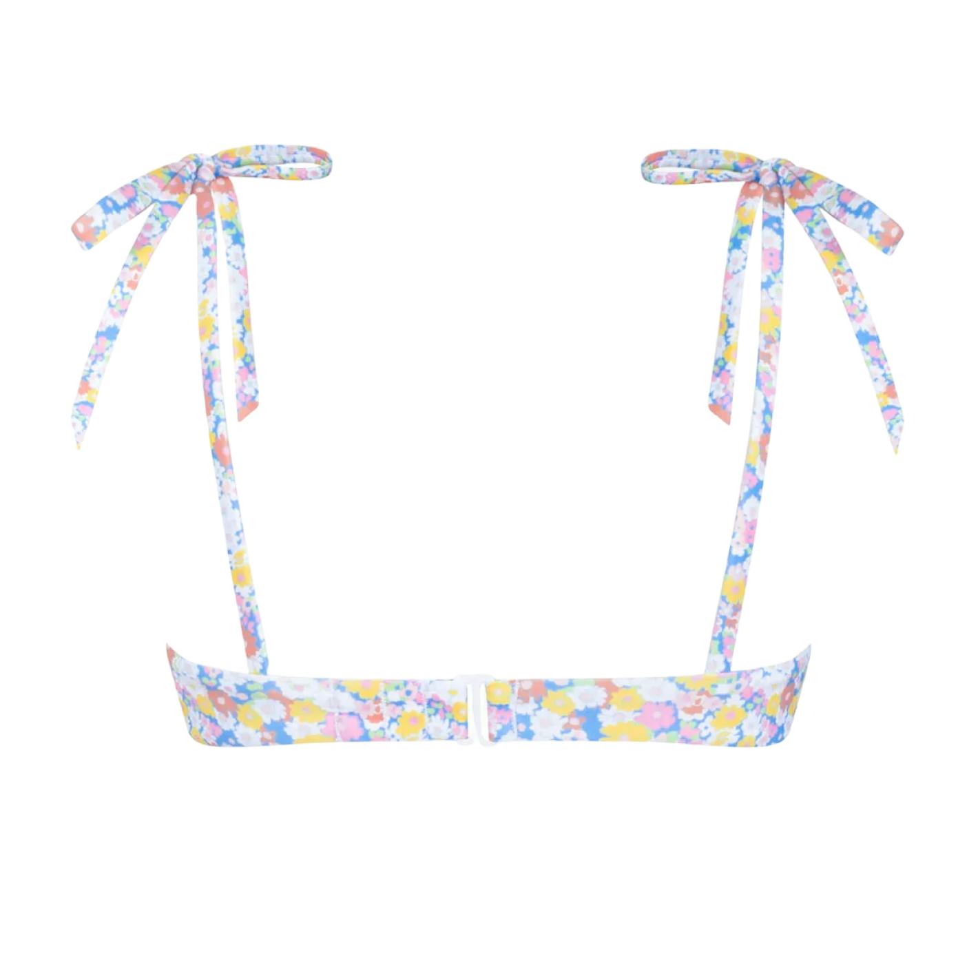 women's jasmine blossom cup bikini top with tie straps