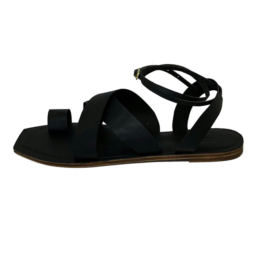 Story Crossover Slingback Leather Sandals