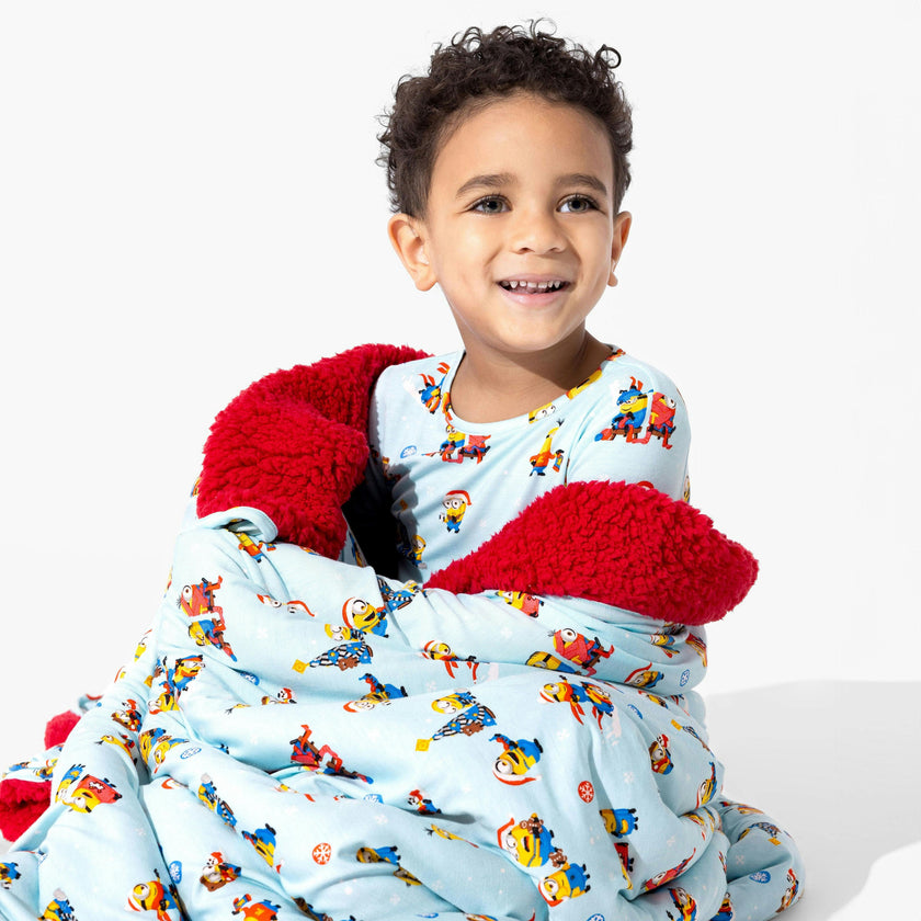 Merry Minions Holiday Bamboo Sherpa Blanket
