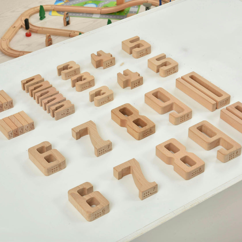 Avenlur Montessori Wooden Number Height Blocks – Self-Correcting Math Learning Set