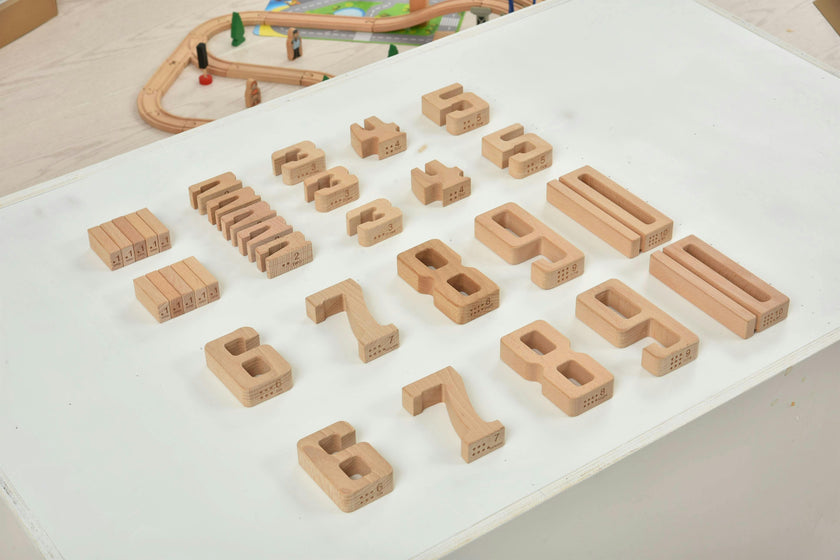 Avenlur Montessori Wooden Number Height Blocks – Self-Correcting Math Learning Set