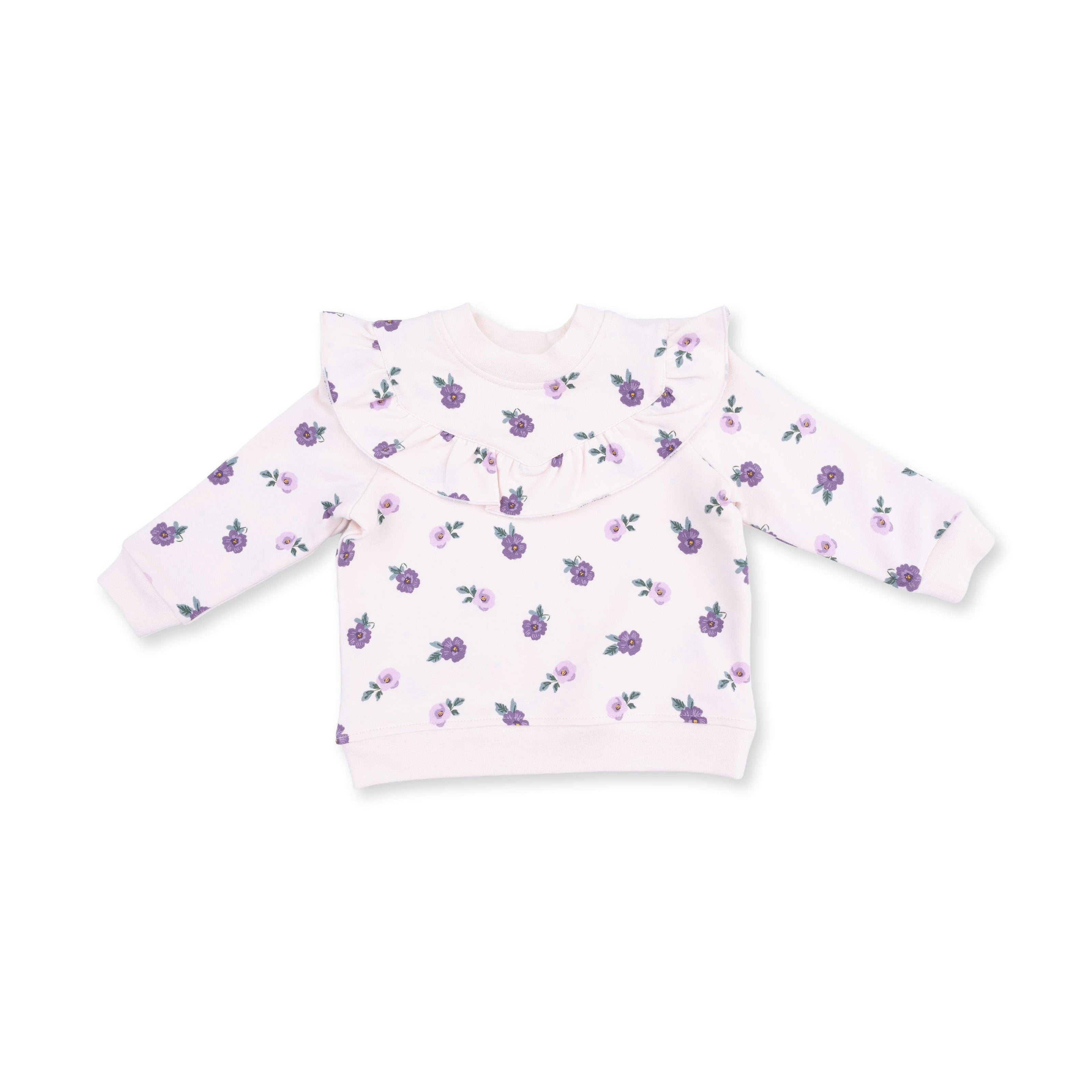 Violetta Floral - V-Ruffle Sweatshirt