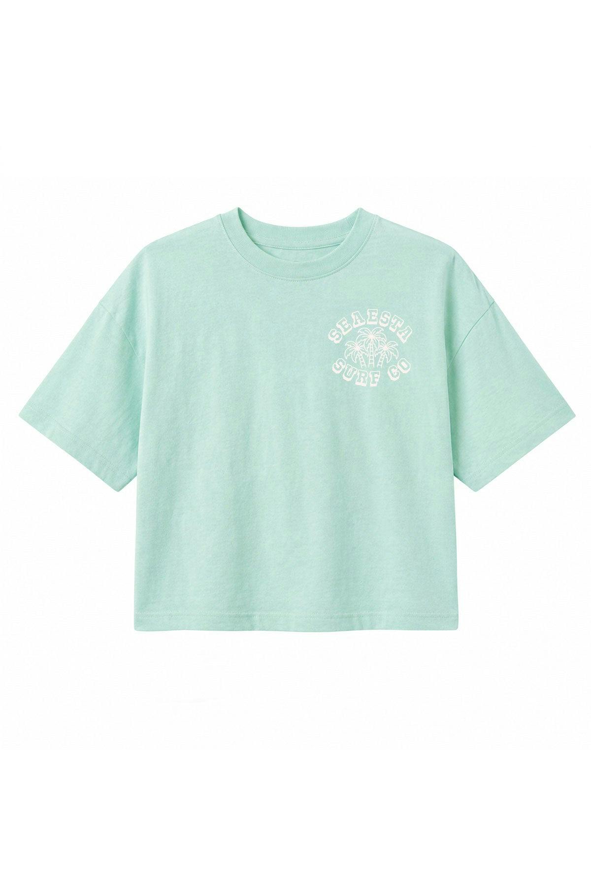 Cropped Boxy Palm Tee / Sea Green