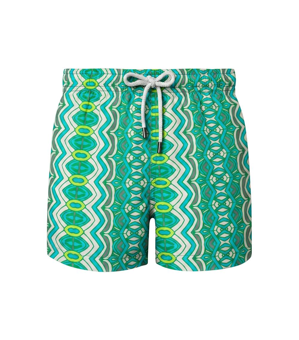 boy swim shorts abstract green