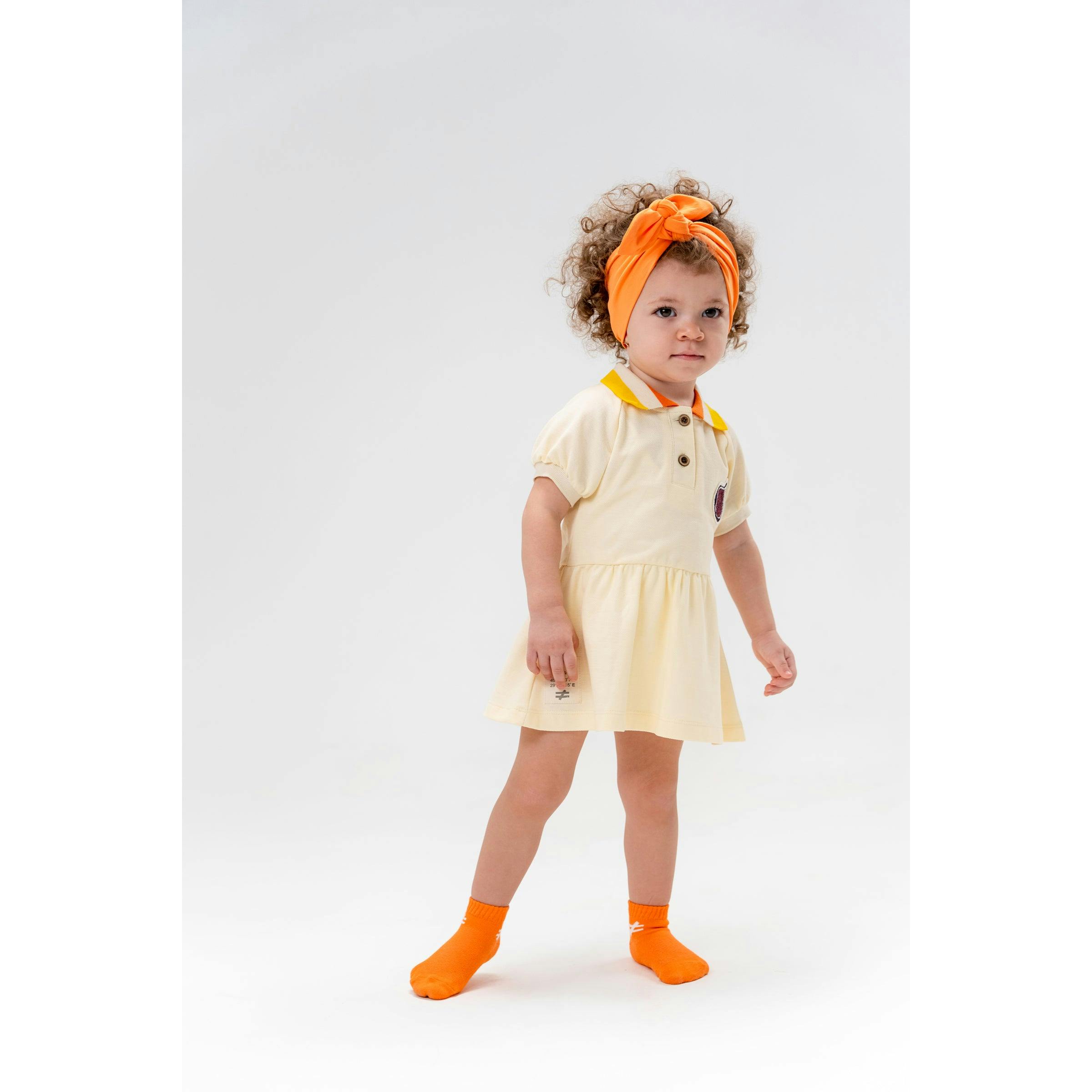 Orange Coconut Icon Polo Dress