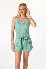 Margot Denim Top Sage