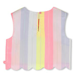 Multicolored Pastel Stripe Scallop Blouse