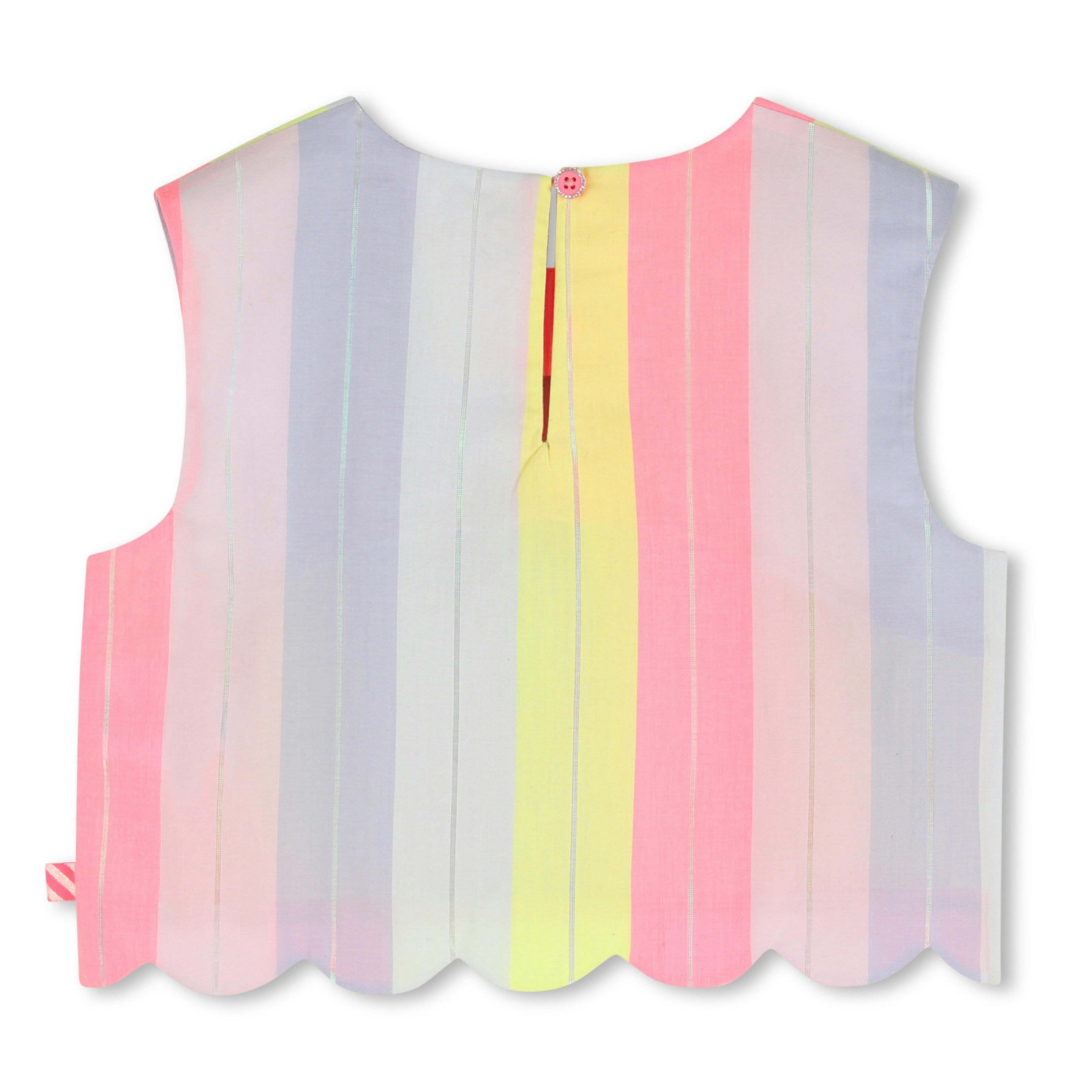 Multicolored Pastel Stripe Scallop Blouse