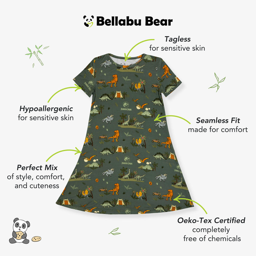 Jurassic Park: Safari Bamboo Girls' Short Sleeve Dress