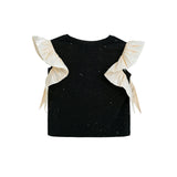 Black Glitter Ruffle Skirt Set