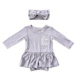 Girl's Bodysuit Dress Set Winter Floral