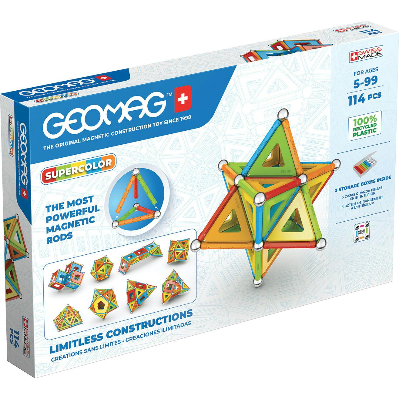 Geomag™ SUPERCOLOR 114 Piece Building Playset Ages 5+ Years - 5y
