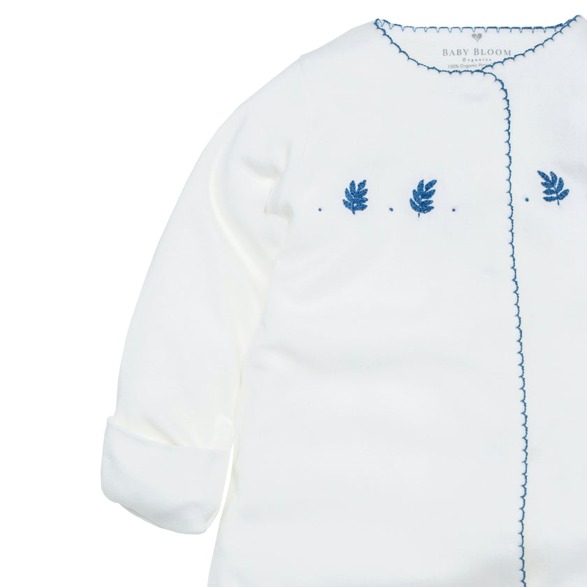 Organic Pima Baby Gown Palm Navy