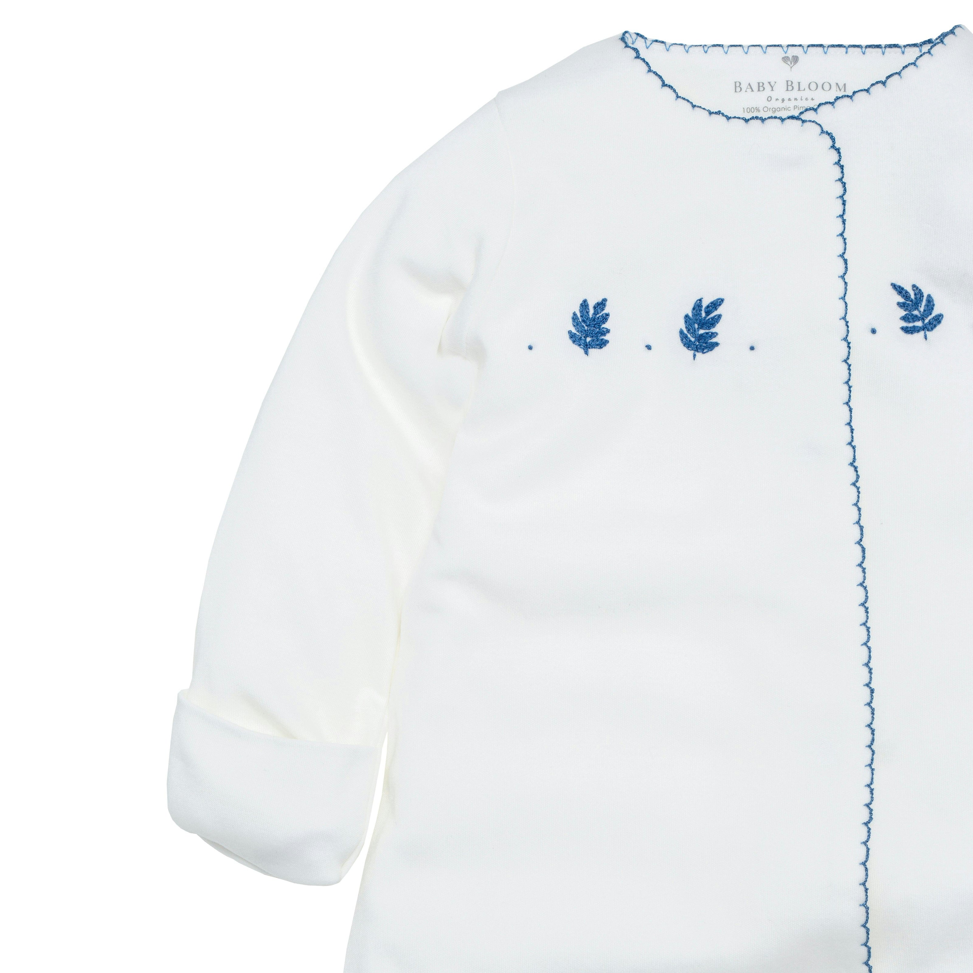 Organic Pima Baby Gown Palm Navy