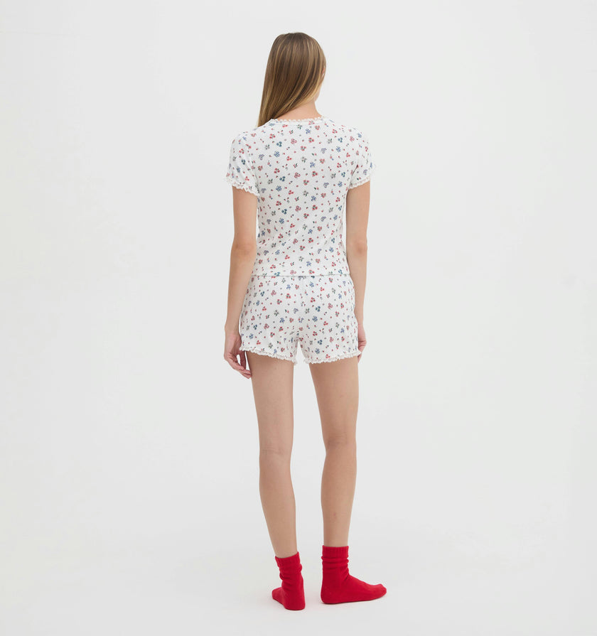The Coco Pointelle PJ Set - Winter Posy
