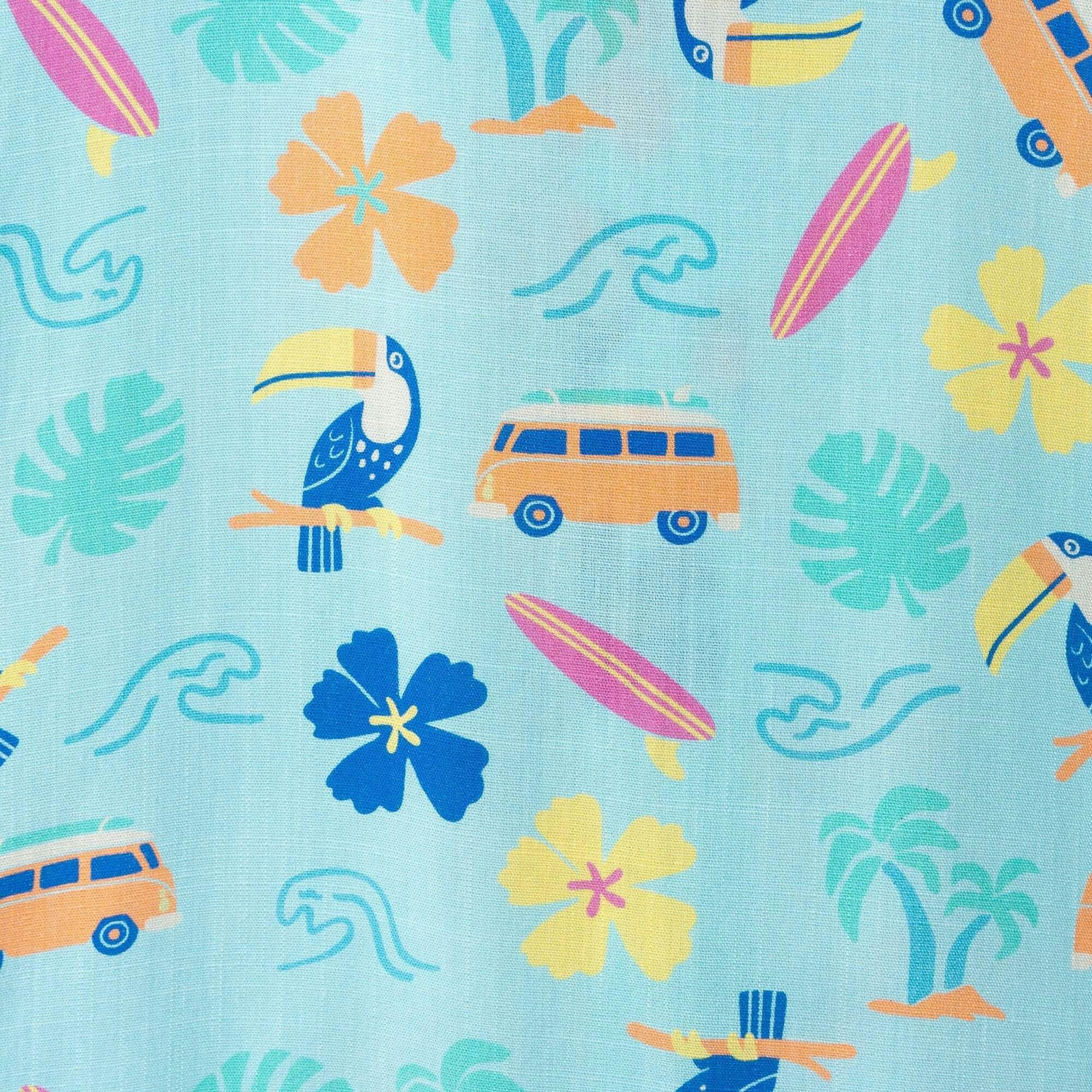 Boys Synthetic Viscose Matching Set | Aqua beach