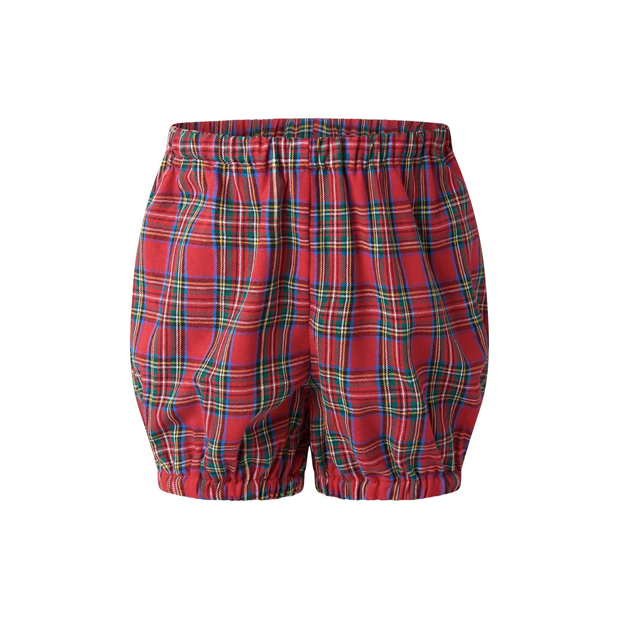 Tartan Button-Front Dress and Bloomers