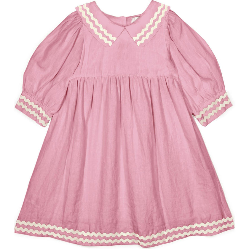 Mipounet SS26 Isaline Linen Collared, Pink
