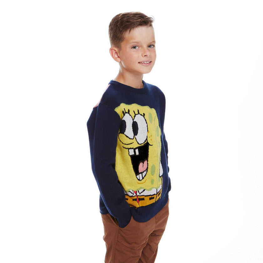 SpongeBob SquarePants™ x Andy & Evan® | Kids (2-7) Oversized Buddies Wrap-around Jacquard Sweater