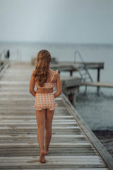 Ruffle 2 Piece Bikini | UPF + Recycled - Buckwheat Plaid