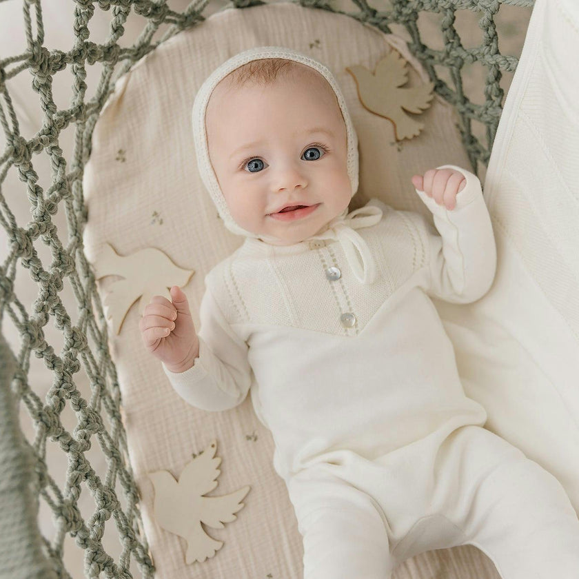 V-Knit Henley Layette Set