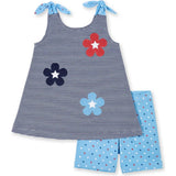 Stripe Knit Short Set With Flowers & Stars