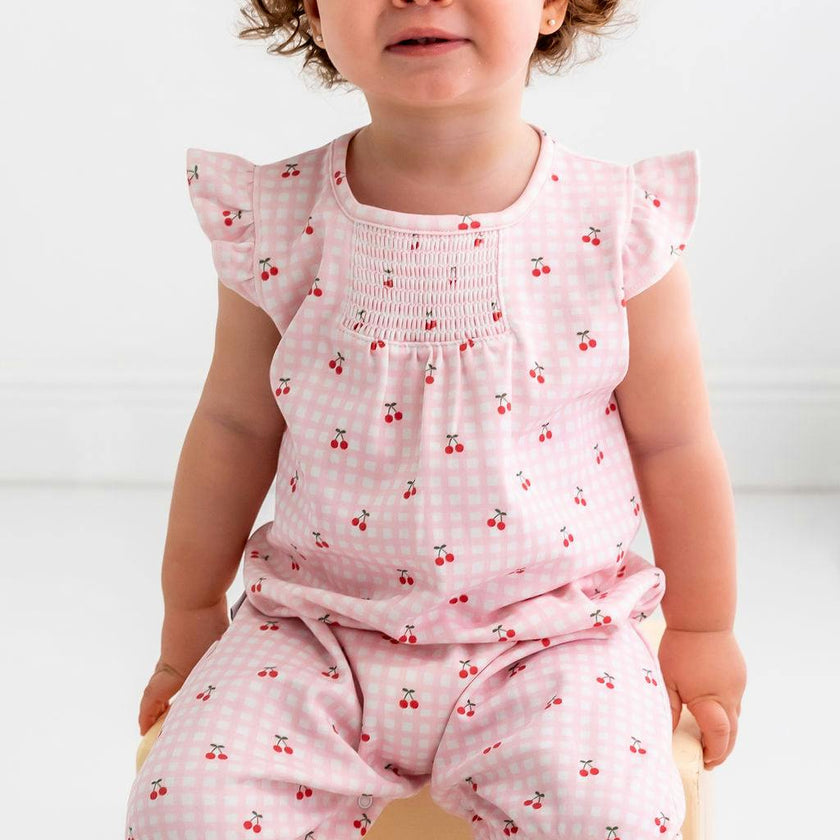 Cherries Pima Cotton Short Romper