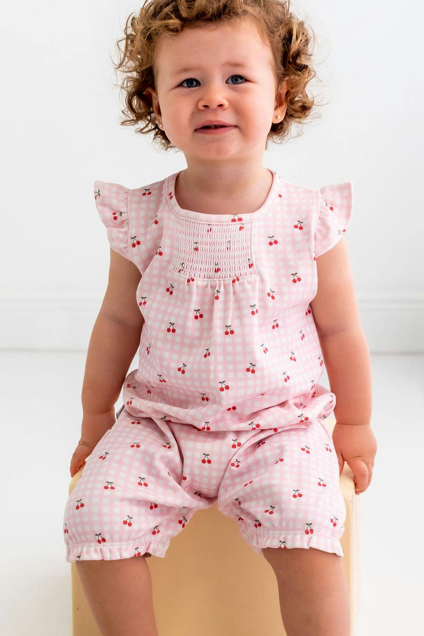 Cherries Pima Cotton Short Romper
