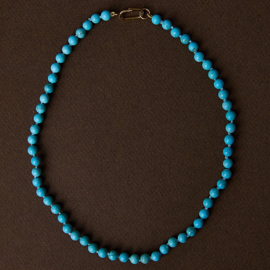 Turquoise Knotted Gemstone Strand