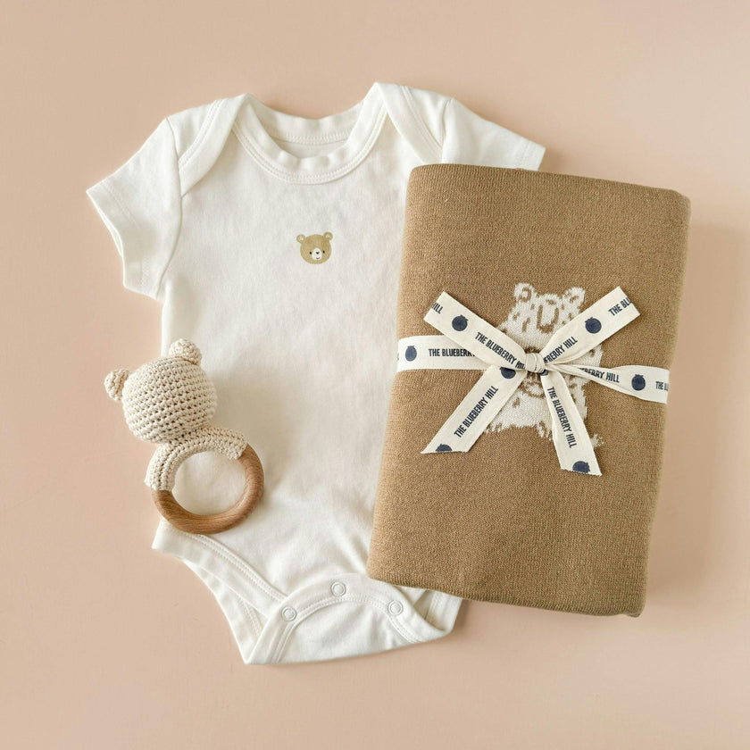 Organic Cotton Blanket, Honey Bear