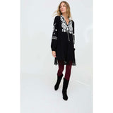 Katie Fringe Embroidered Mini Dress