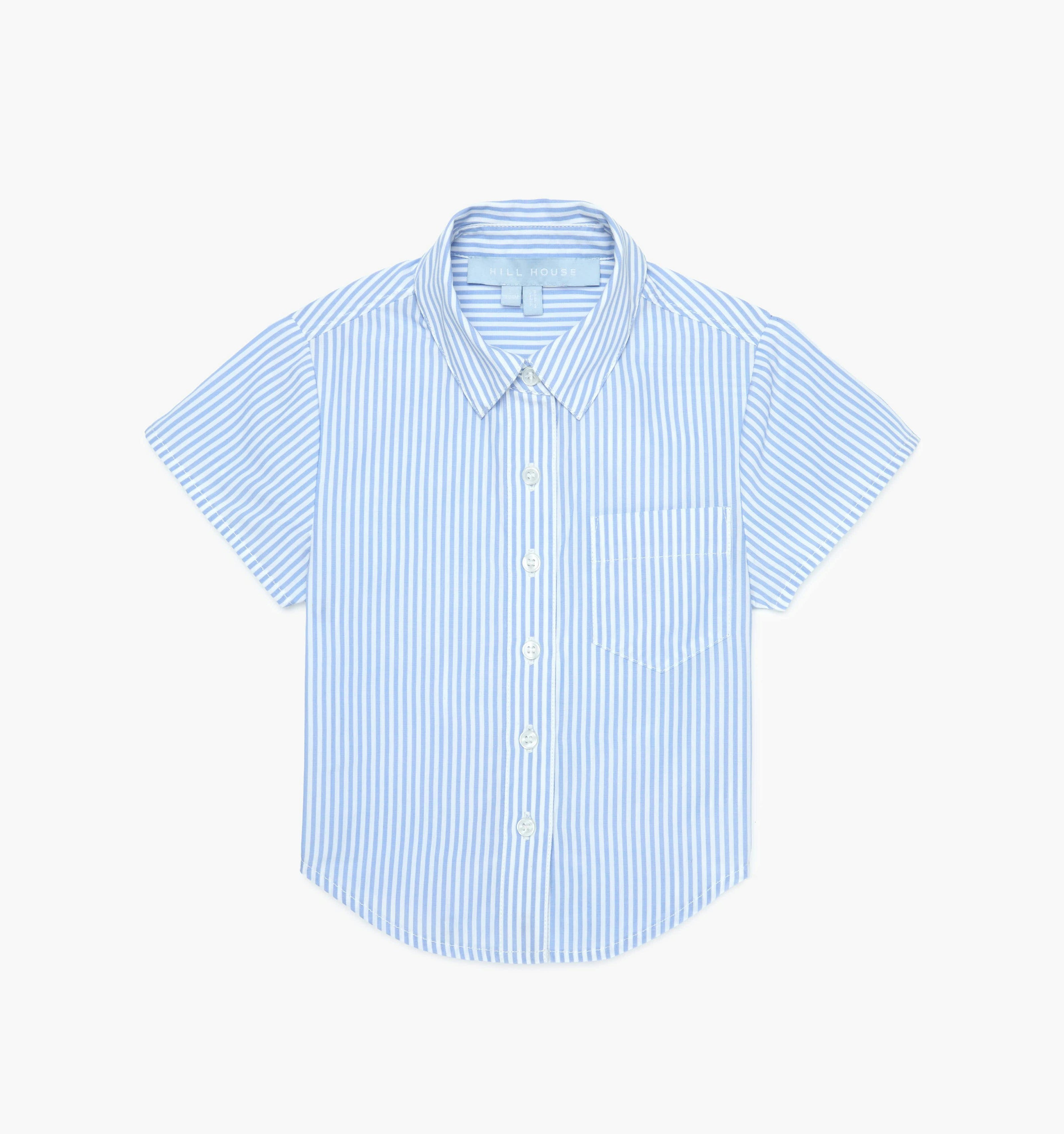 The Baby Beau Shirt - Blue/White Stripe
