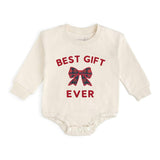 Best Gift Ever Patch Christmas Long Sleeve Romper