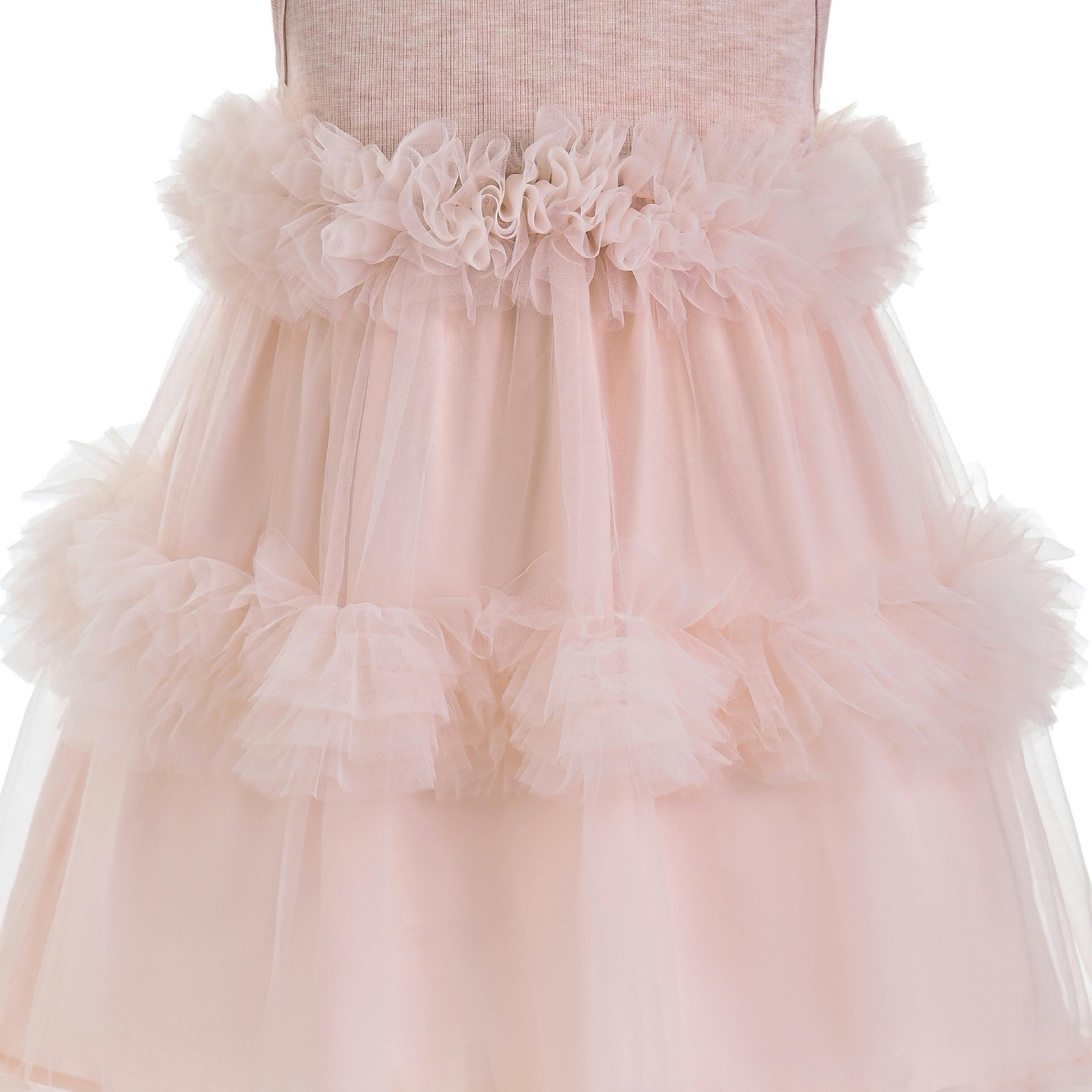 Pink Norelia Ruffle Tulle Dress