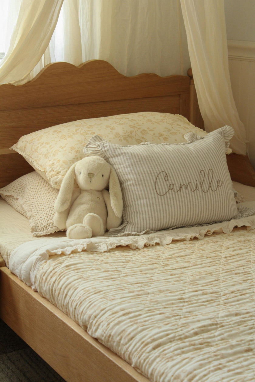 Big Kid Throw Blanket + Sham SET- Goldie Buttercream Floral