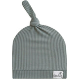 Moss Rib Knit Top Knot Hat