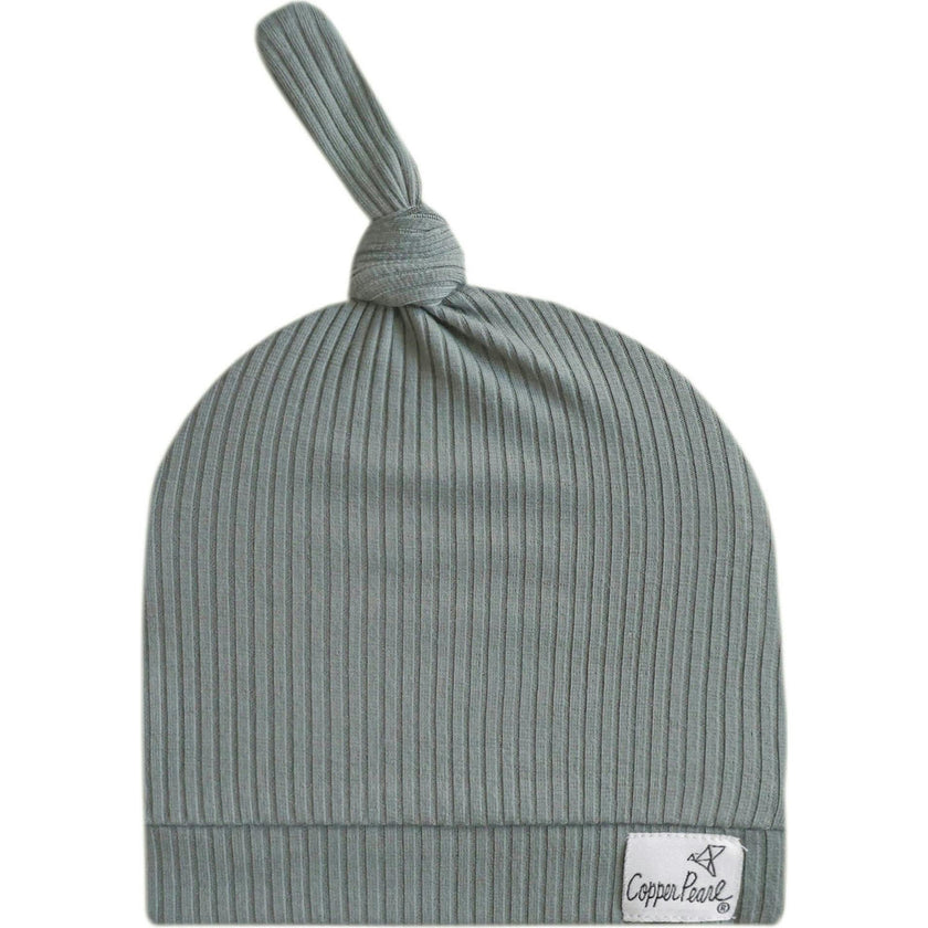 Moss Rib Knit Top Knot Hat