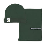 Pine Green Bamboo Swaddle & Beanie Set