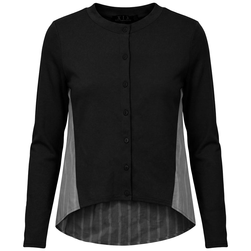 Cropped Cotton Cardigan Shirt Combo