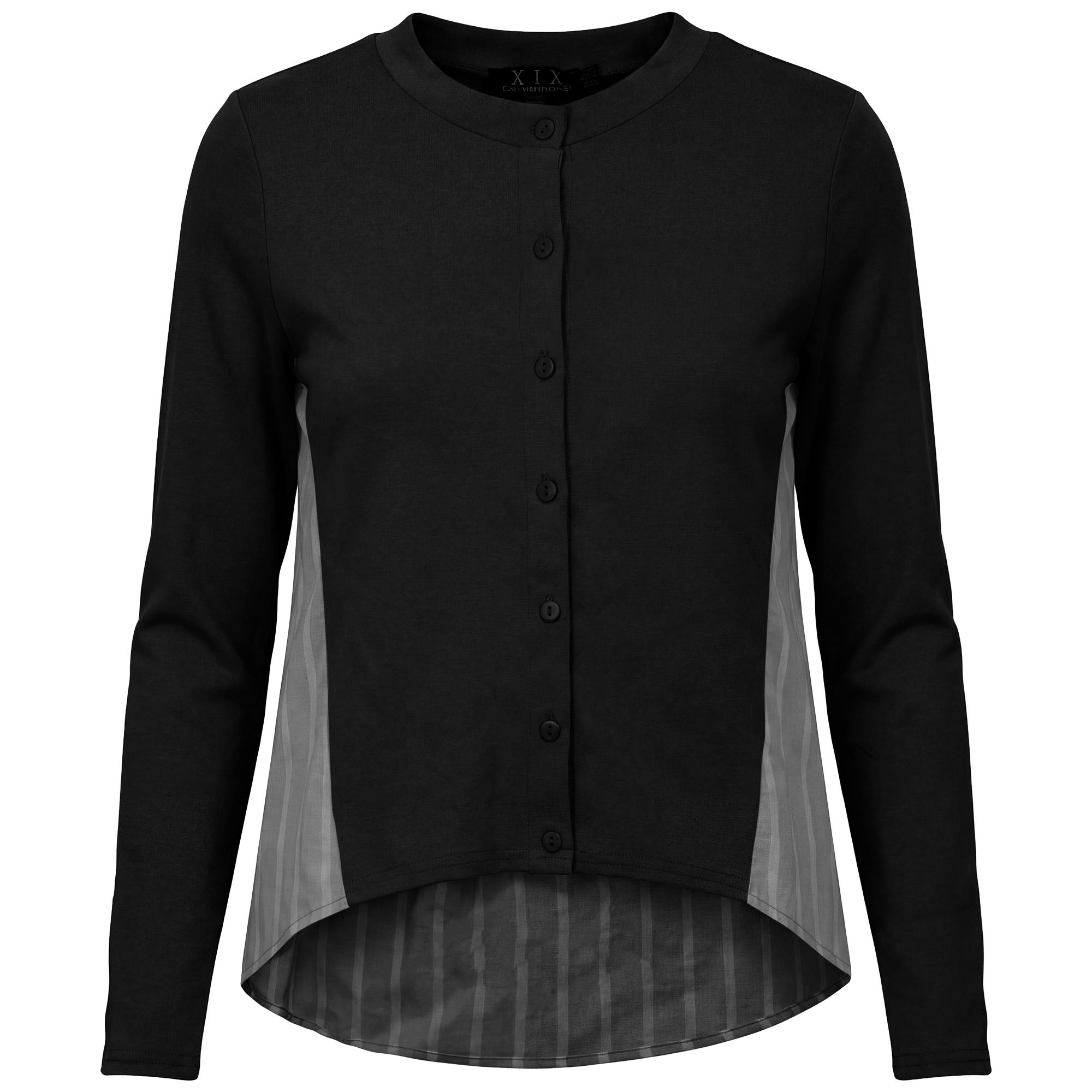Cropped Cotton Cardigan Shirt Combo