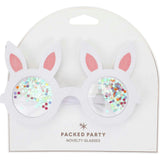 Packed Party Hop-To-It Confetti Bunny Novelty Glasses - Glitter Bunny Ears with Confetti-Filled Lenses and Gold Too Hip to Hop Text, 6x4 Inch