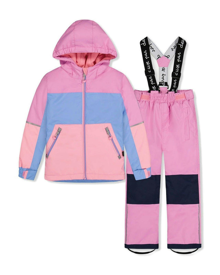 Light Weight Two Piece Chill Snowsuit Pink Blue and Mauve