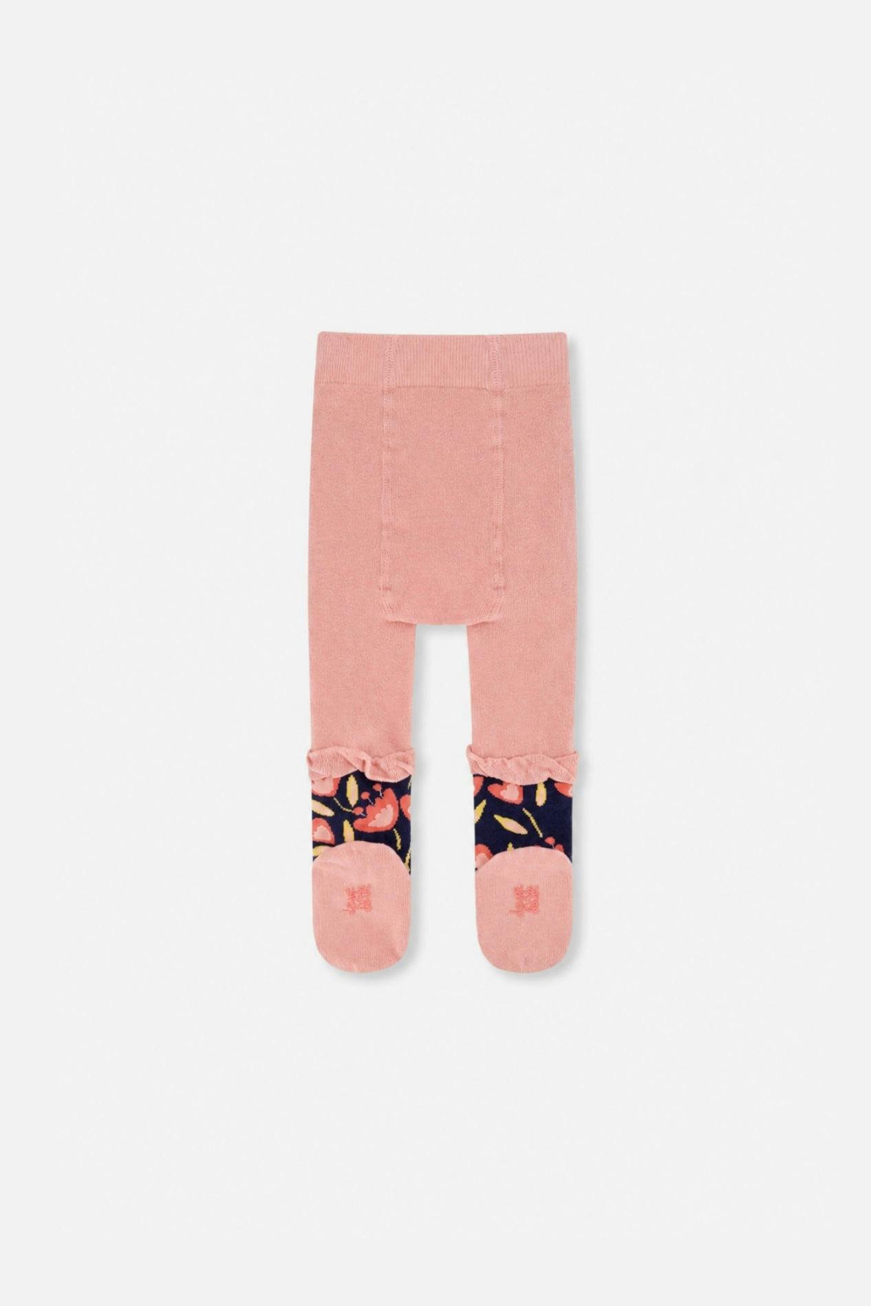 Baby Tights Pale Dusty Pink And Navy