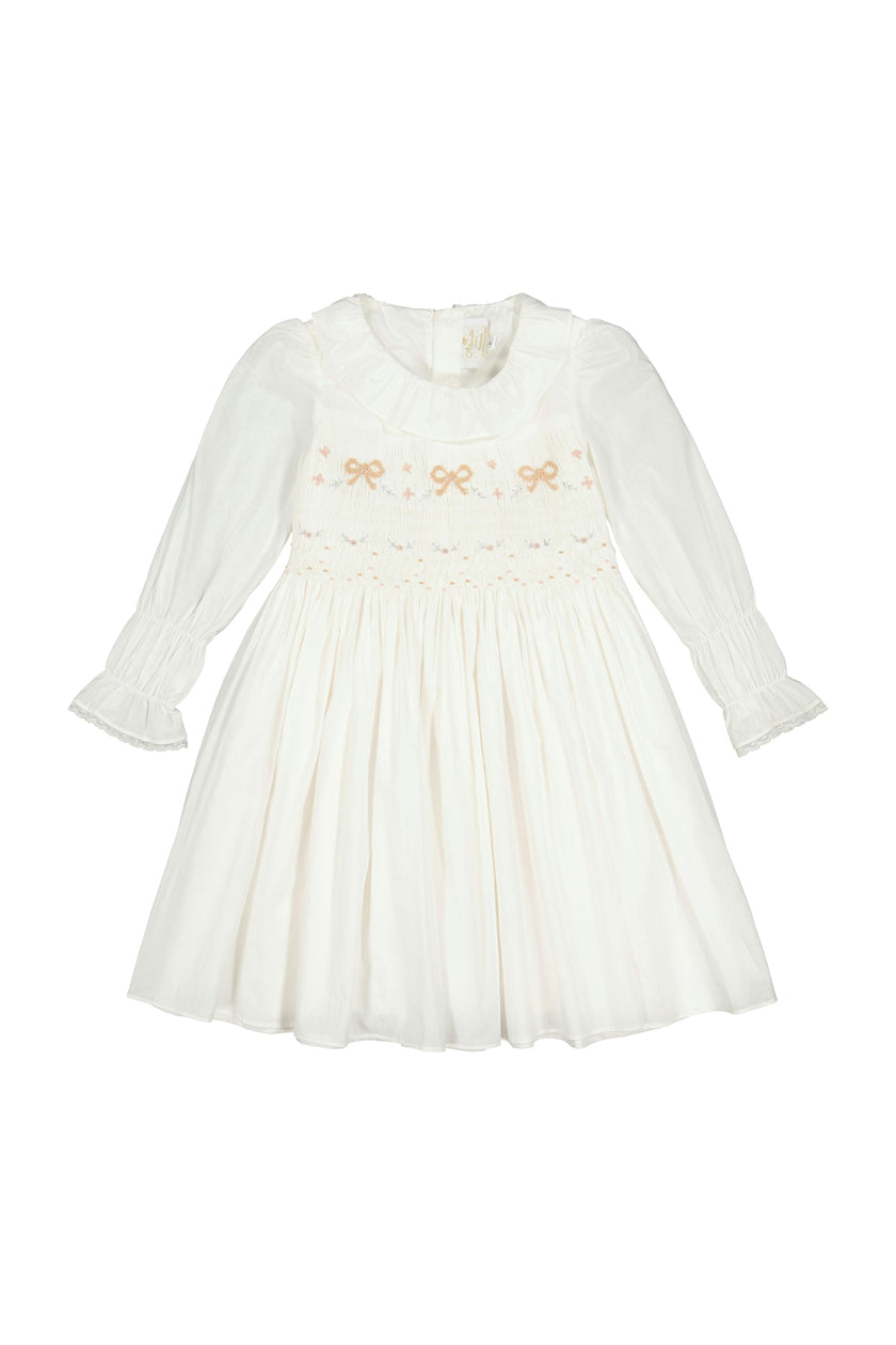 MARIE ANTOINETTE WHITE SMOCKED DRESS