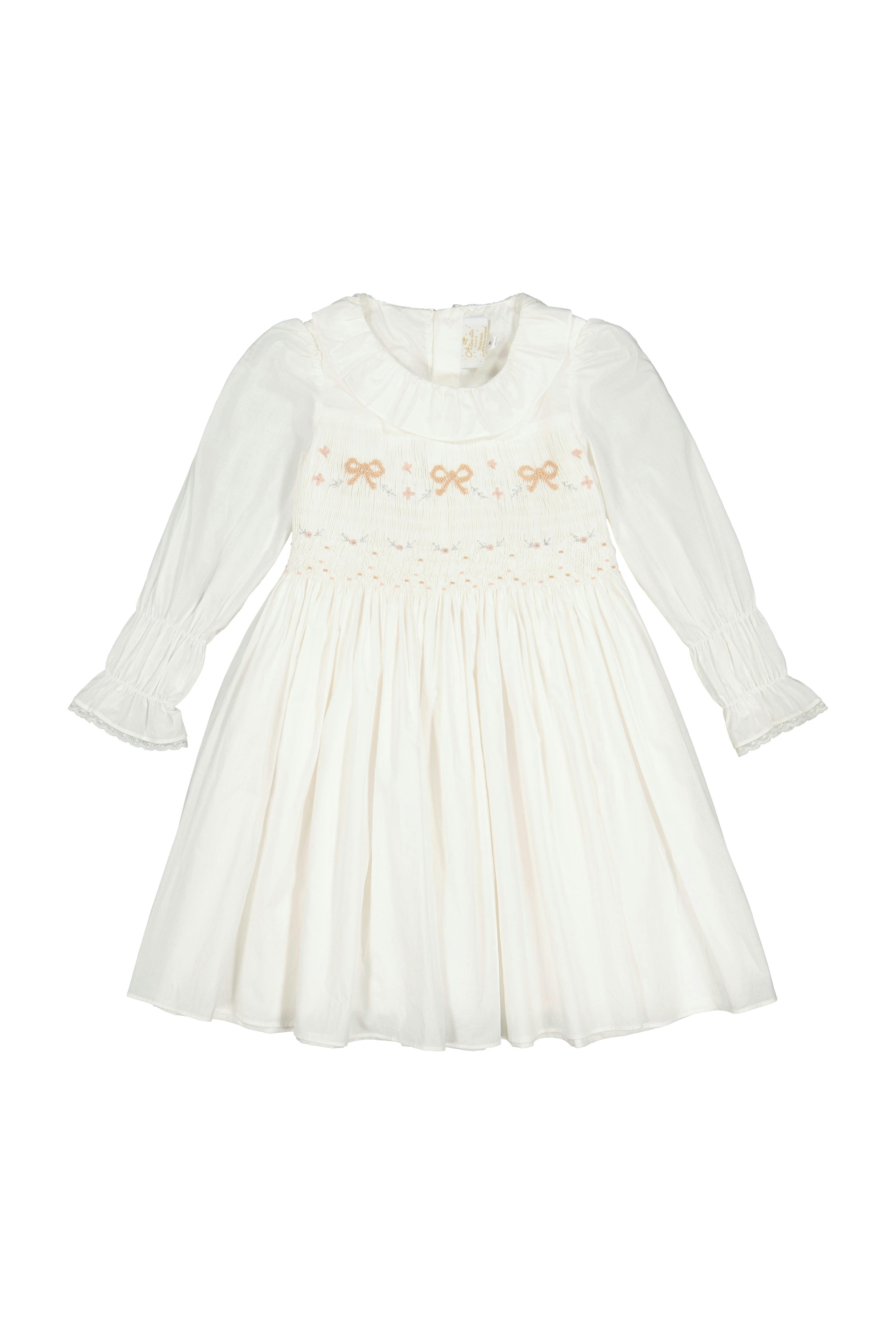MARIE ANTOINETTE WHITE SMOCKED DRESS