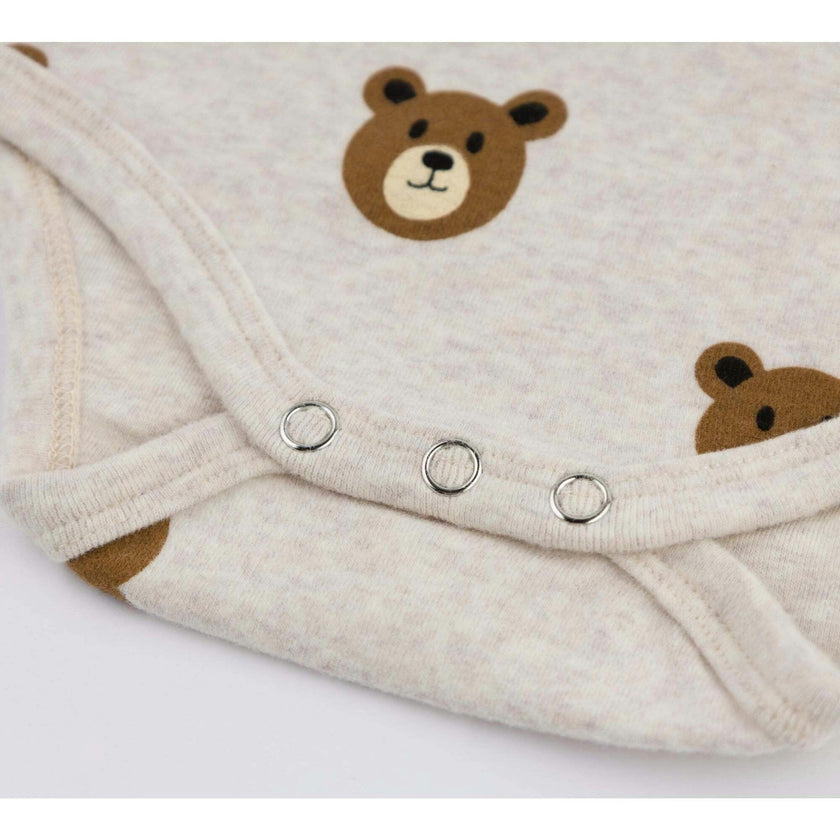 Teddy Face Print Pocket Onesie