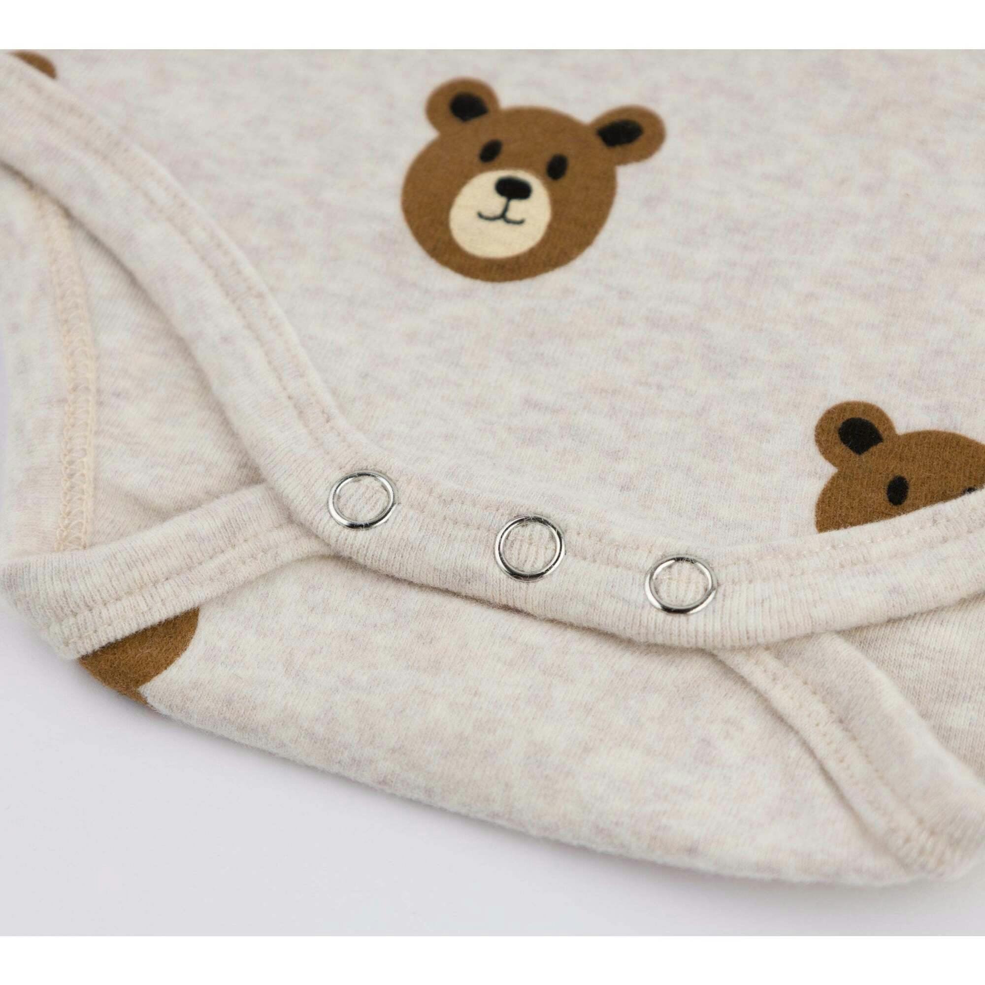 Teddy Face Print Pocket Onesie