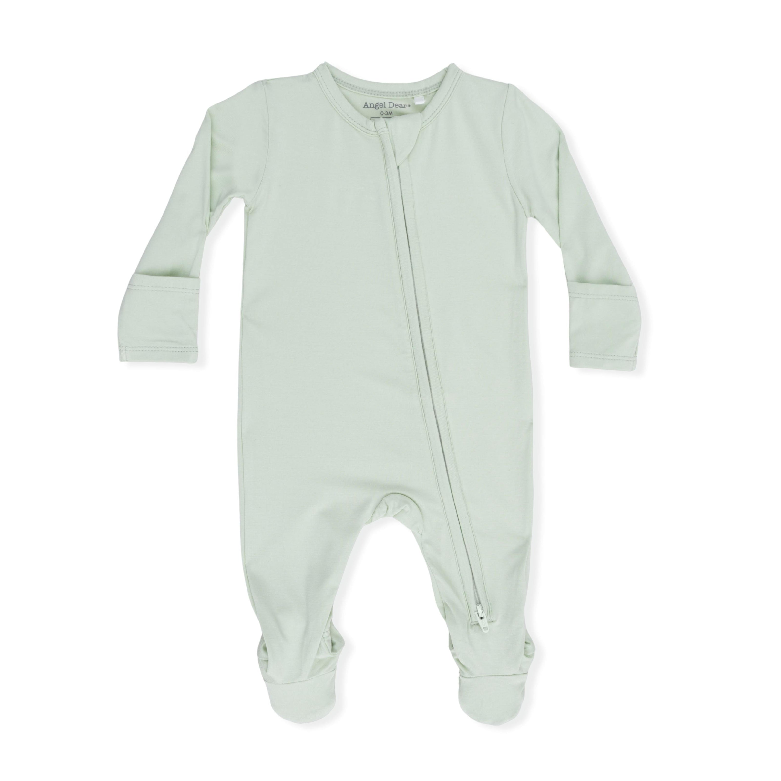 Solid Milky Green - 2 Way Zipper Footie